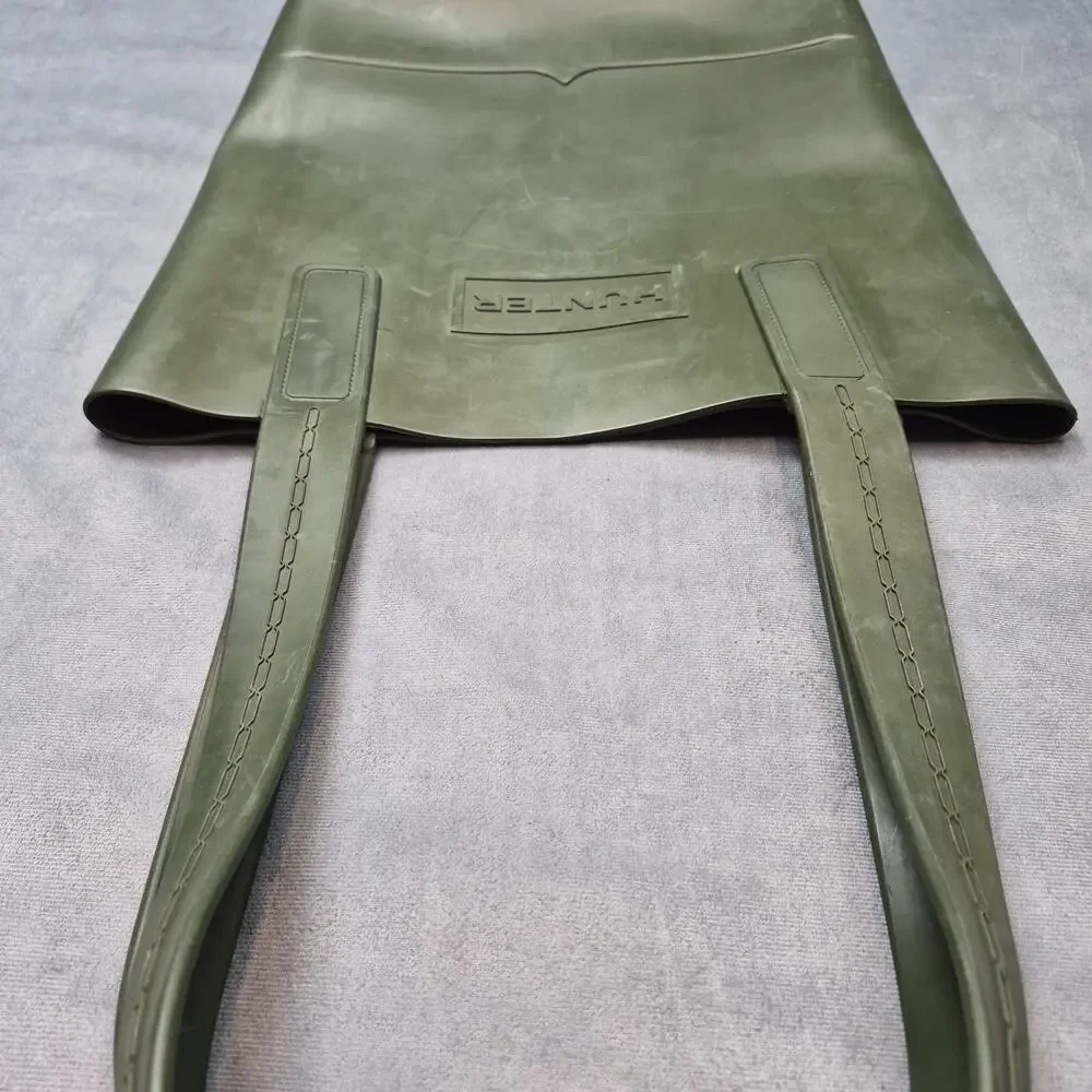 Hunter Rubber Tote Green Sling Shoulder Bag Waterproof Beach Garden Fishing